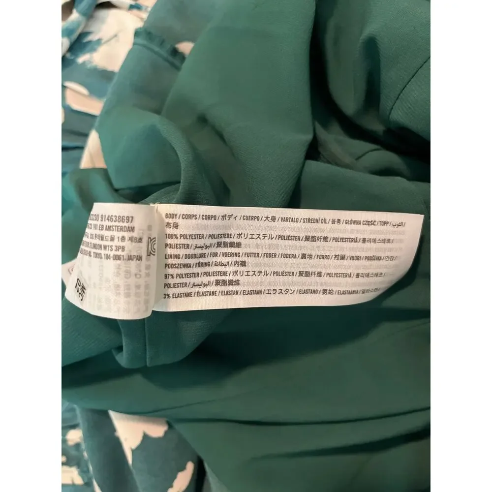 Abercrombie A&F Drama Ruffle Floral Tiered Maxi Dress Green White Medium - Picture 7 of 7